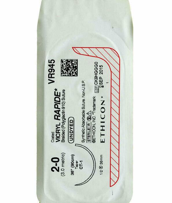 Belagd VICRYL rapide Sutur: 26mm 75cm ofärgad 2-0 Enkel